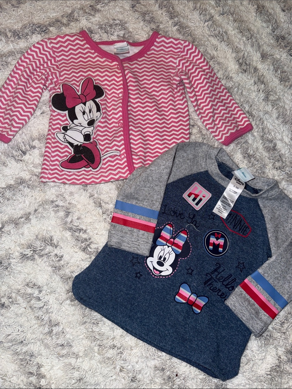 0-3M vintage Disney Baby Blue and Pink Infant Tee with Playful Graphics